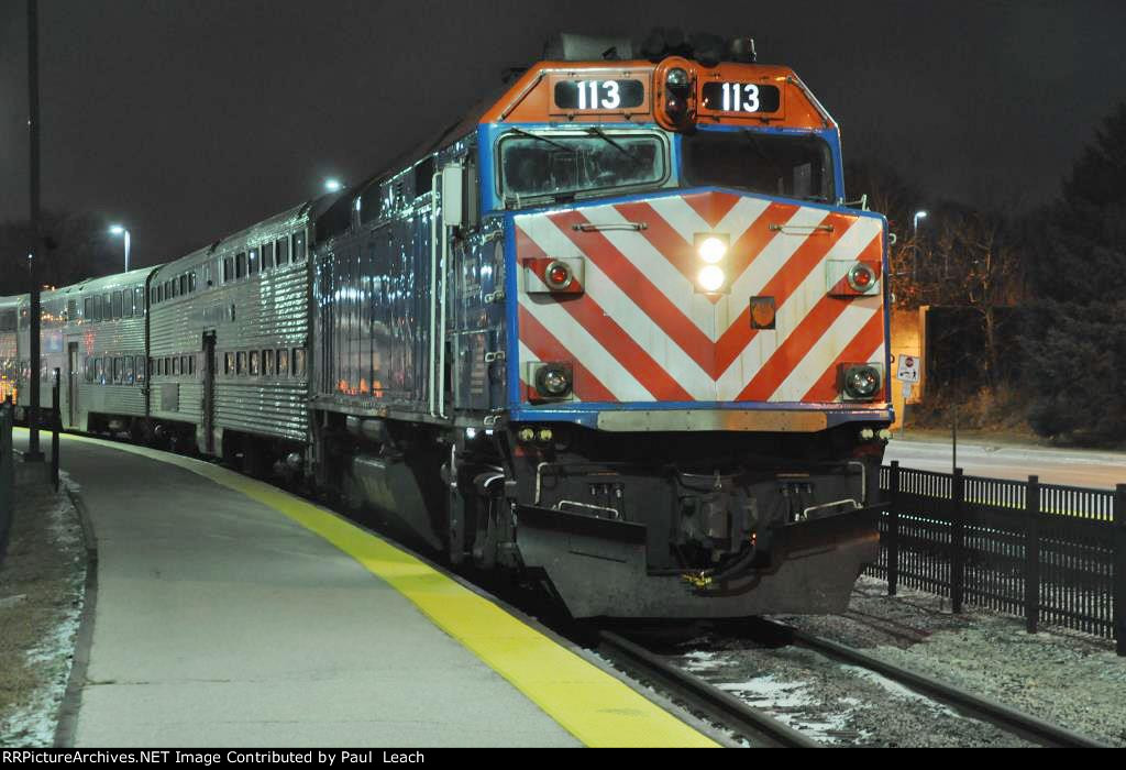 Outbound commuter makes its final station stop